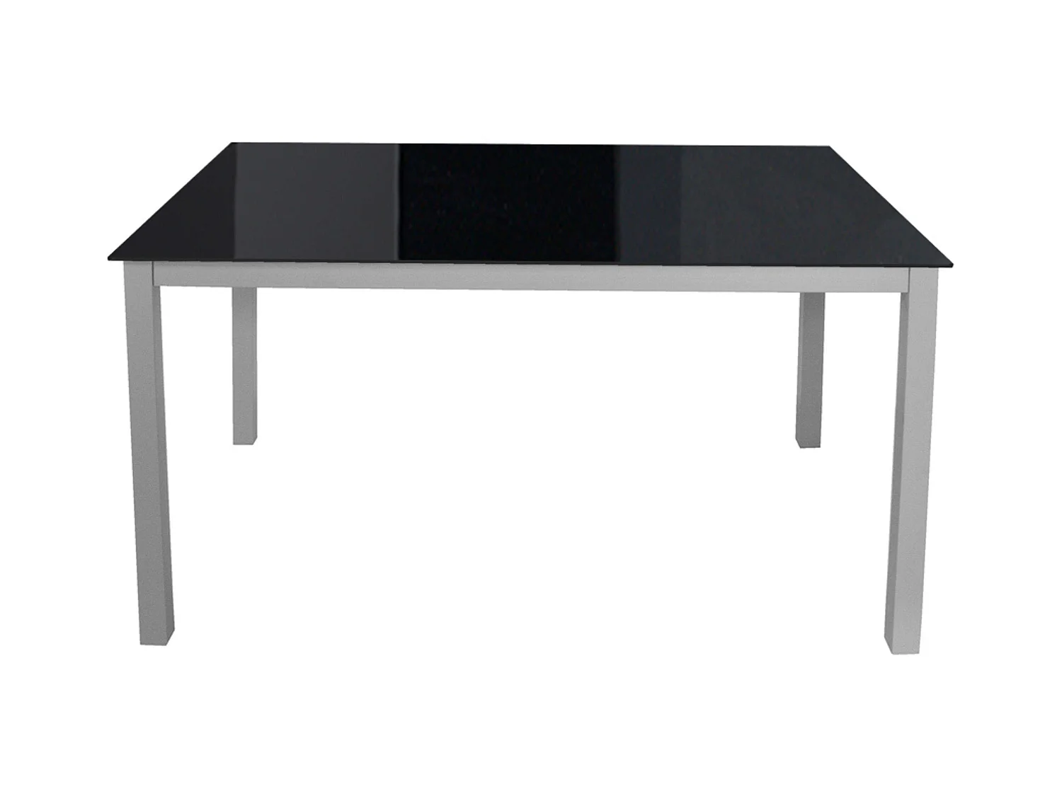 Mesa Comedor Fija Cadell Cristal Negro Metal 140x190 cm