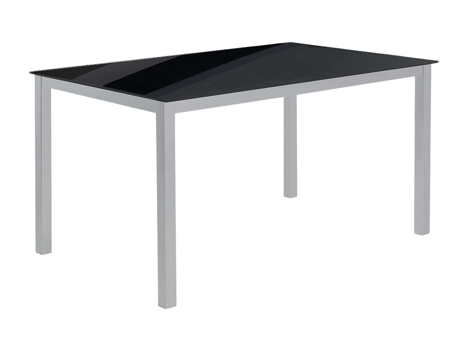 Mesa Comedor Fija Cadell Cristal Negro Metal 140x190 cm