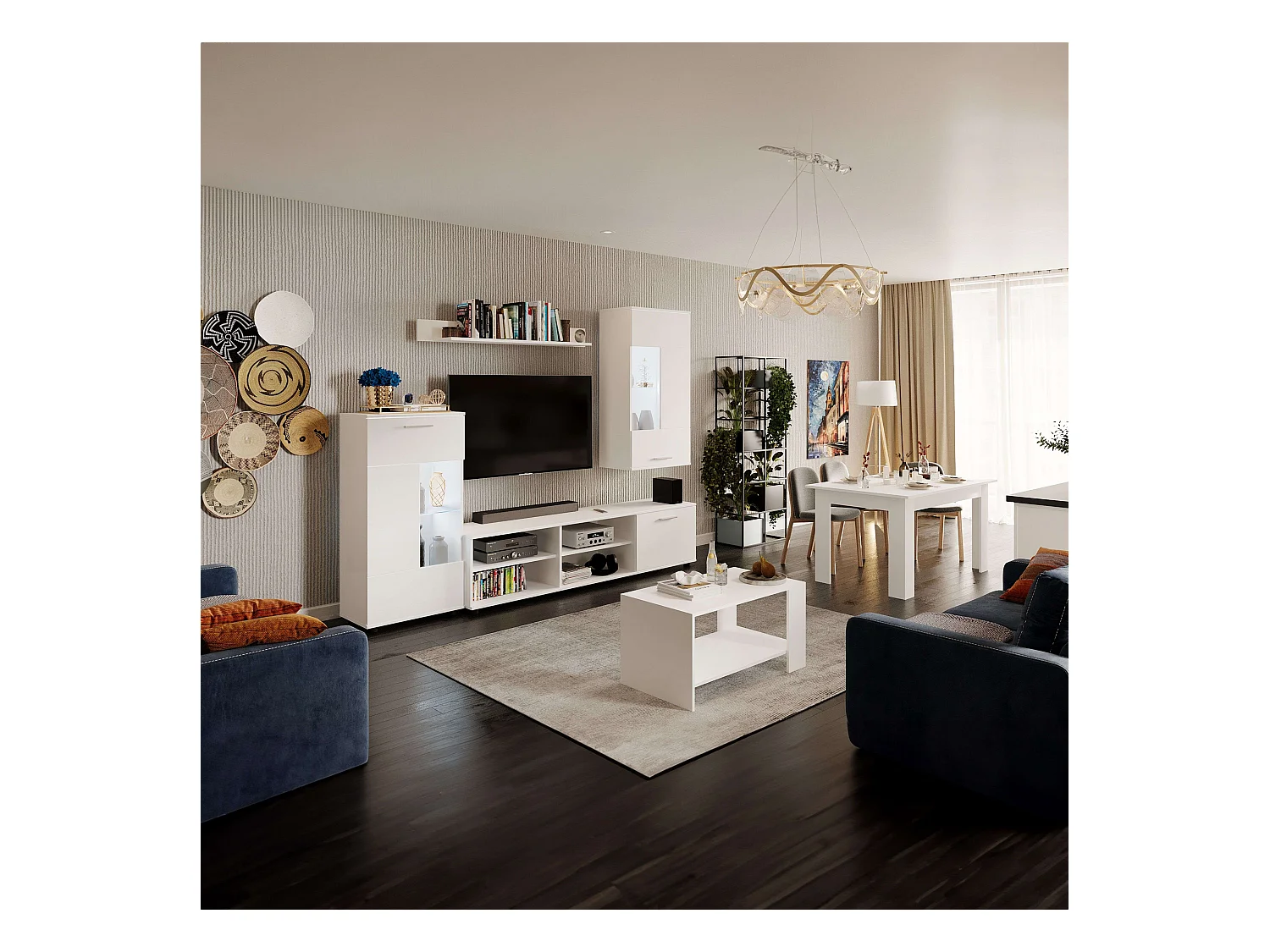 Mesa Comedor Fija Nur Contemporánea Blanco Mate 138x80 cm