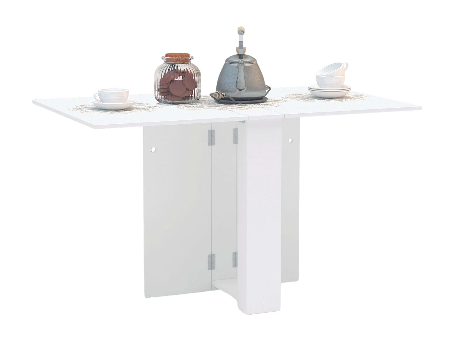 Mesa de Jantar Dobrável Swing para Cozinha Branca 132x80 cm