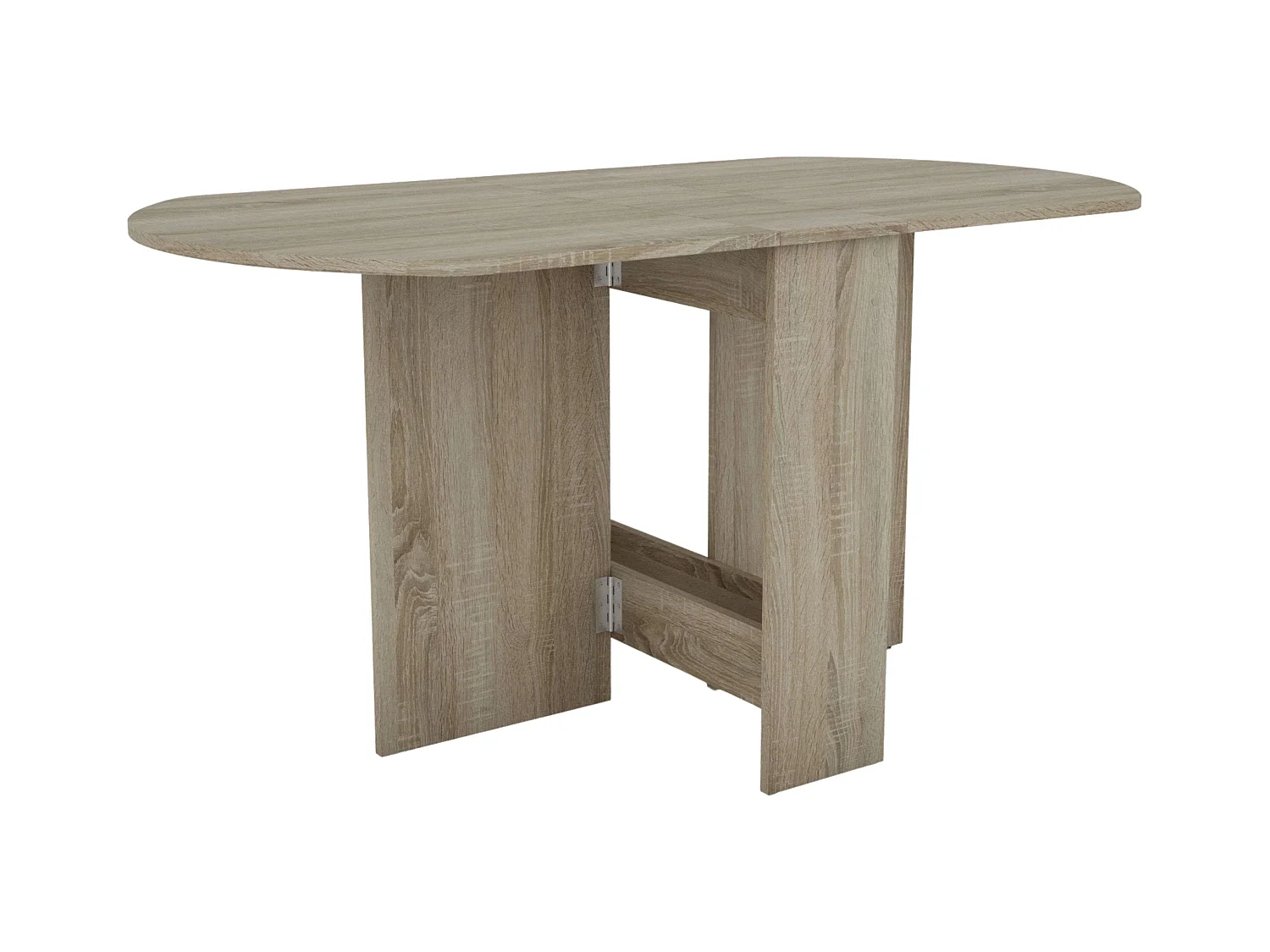 Table à manger ronde pliante en mélaminé chêne Sonoma Sand 150x75x80 cm