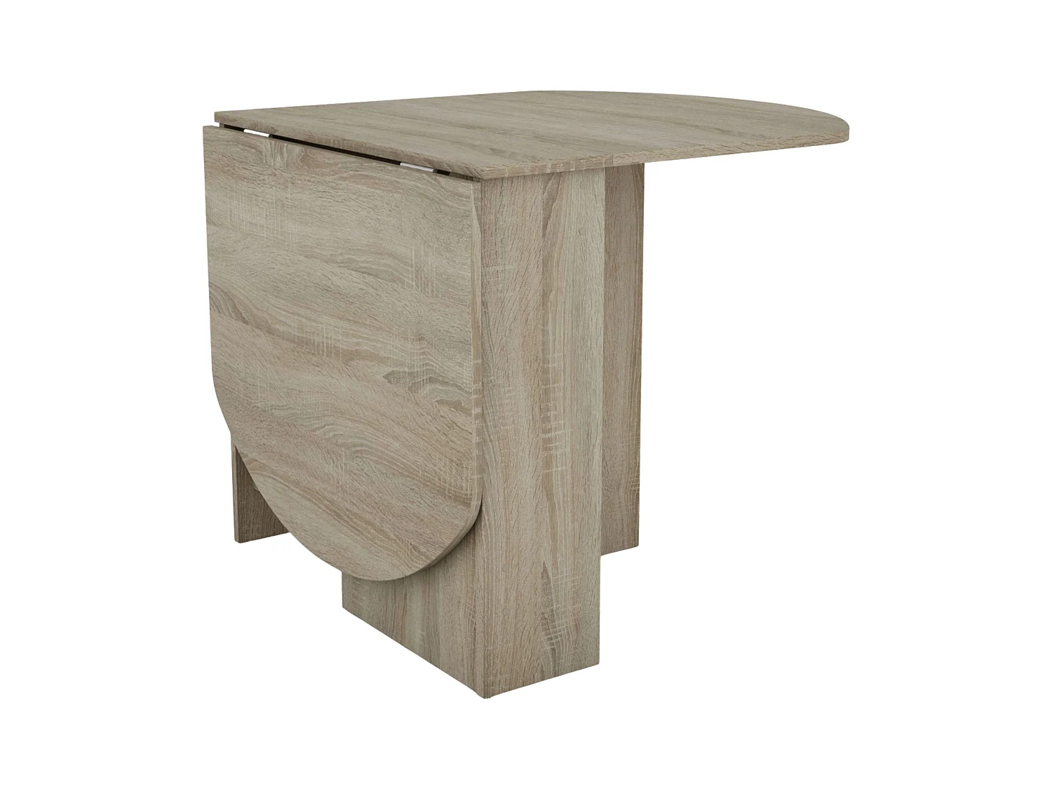 Table à manger ronde pliante en mélaminé chêne Sonoma Sand 150x75x80 cm