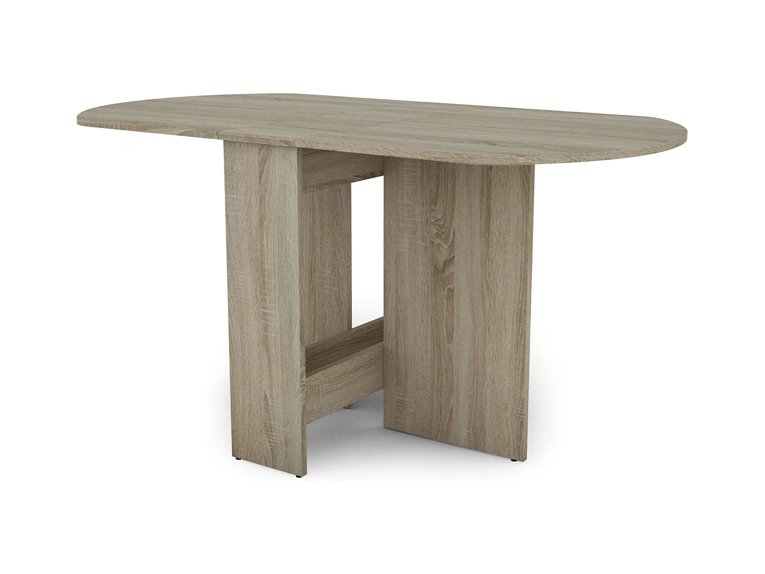 Mesa comedor redonda plegable Sand roble Sonoma melamina 150x75x80 cm