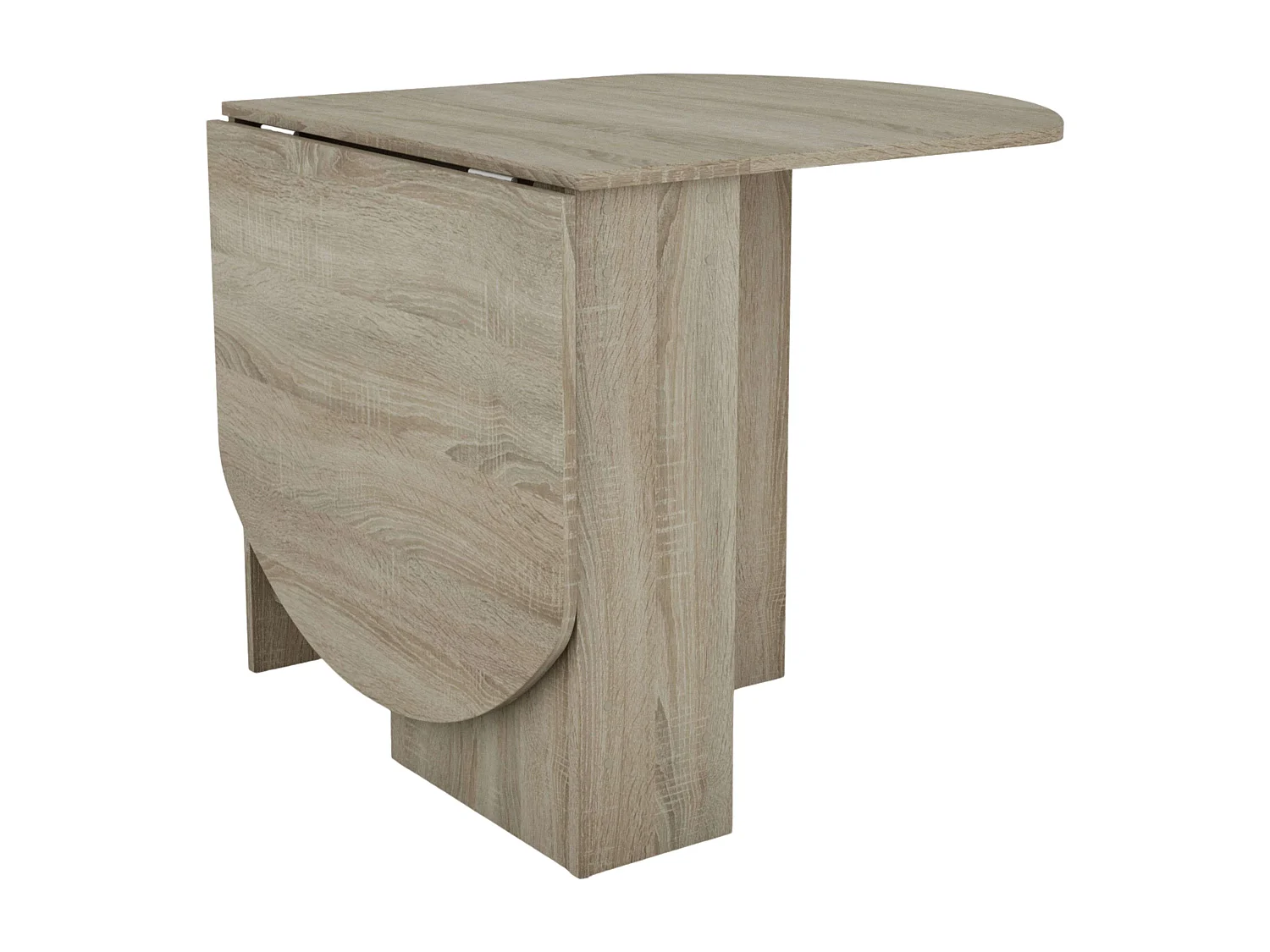 Mesa comedor redonda plegable Sand roble Sonoma melamina 150x75x80 cm