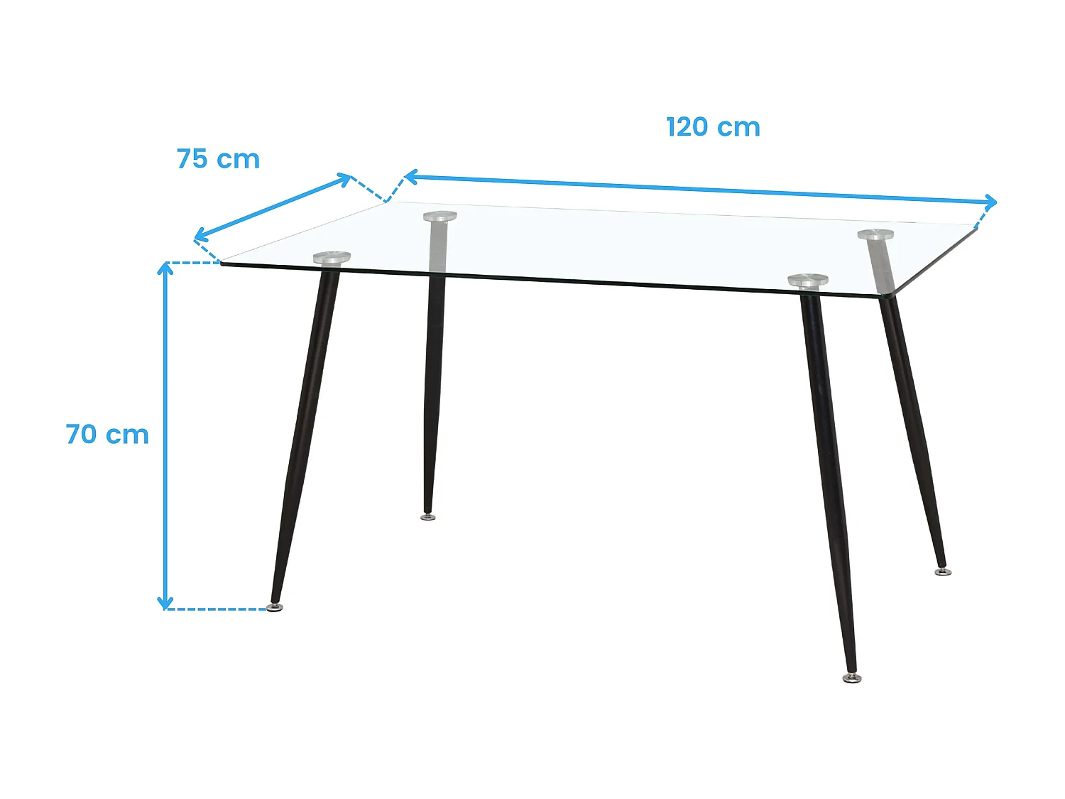 Mesa Comedor Cristal Asper para Salón Estilo Contemporáneo Moderna 120cm
