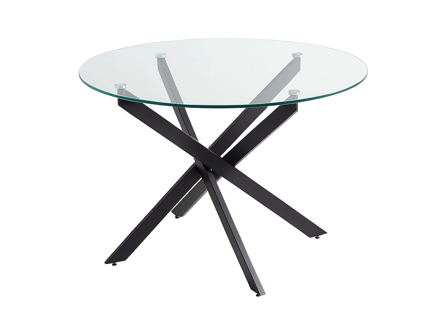 Mesa Comedor Crest Moderna Negro Cristal Metal 113.5 cm