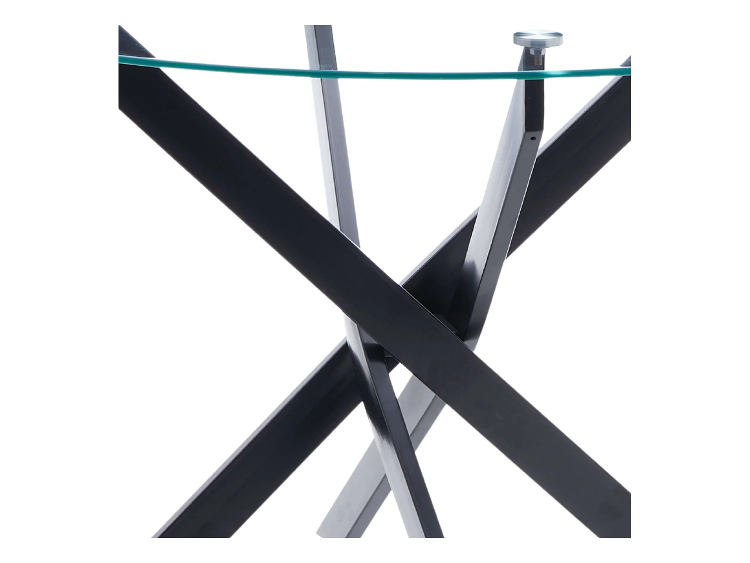 Mesa Comedor Crest Moderna Negro Cristal Metal 113.5 cm