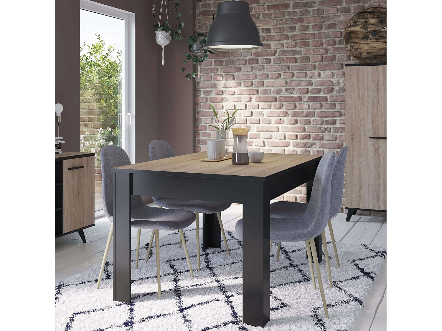 Mesa Comedor Estilo Industrial Wayne 140x190 cm