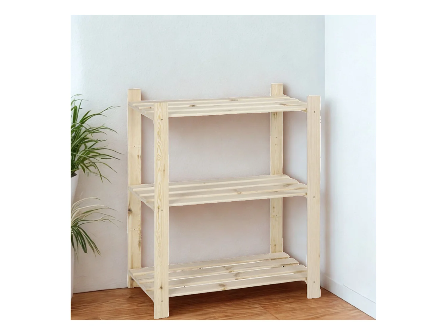 Étagère simple en bois certifié FSC® - 3 tablettes - 95 x 80 x 40 cm