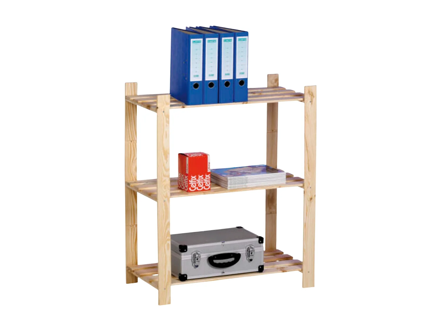 Étagère simple en bois certifié FSC® - 3 tablettes - 95 x 80 x 40 cm