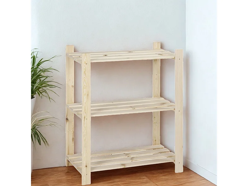 Étagère simple en bois certifié FSC® - 3 tablettes - 95 x 80 x 40 cm