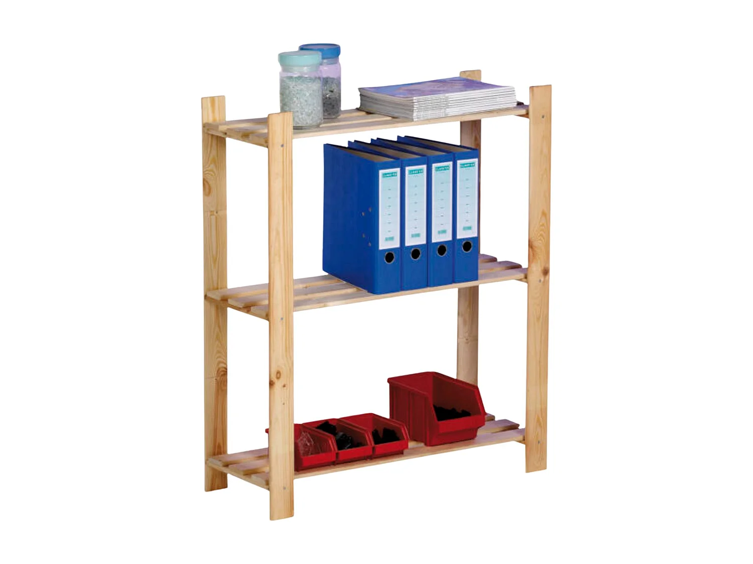 Étagère en bois 3 tablettes – 95 × 80 × 30 cm