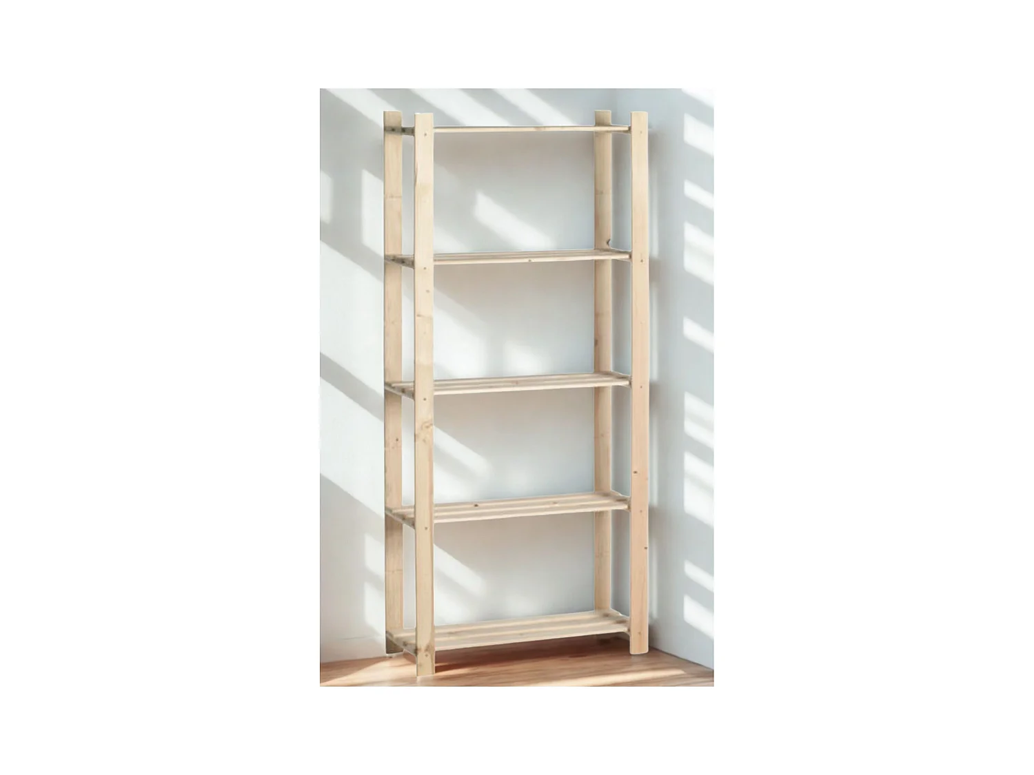 Étagère simple en bois 5 tablettes 175 x 80 x 30 cm