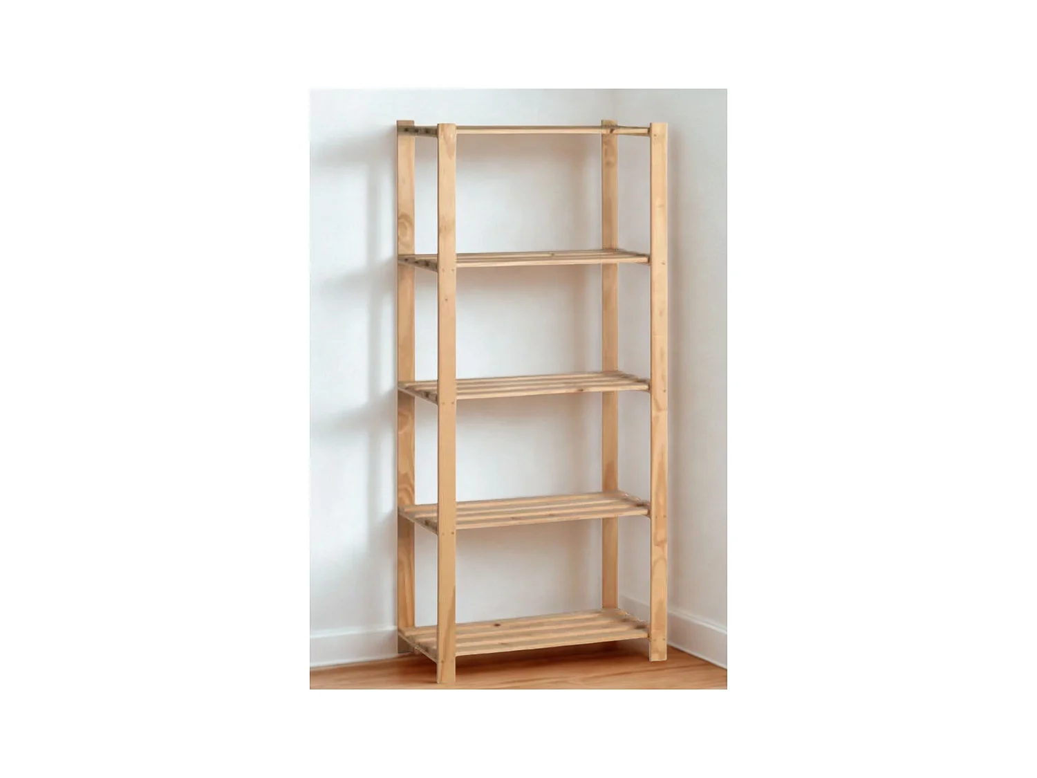 Étagère simple en bois certifié FSC® - 5 tablettes - 175 x 80 x 40 cm - Charge maximale 125 kg