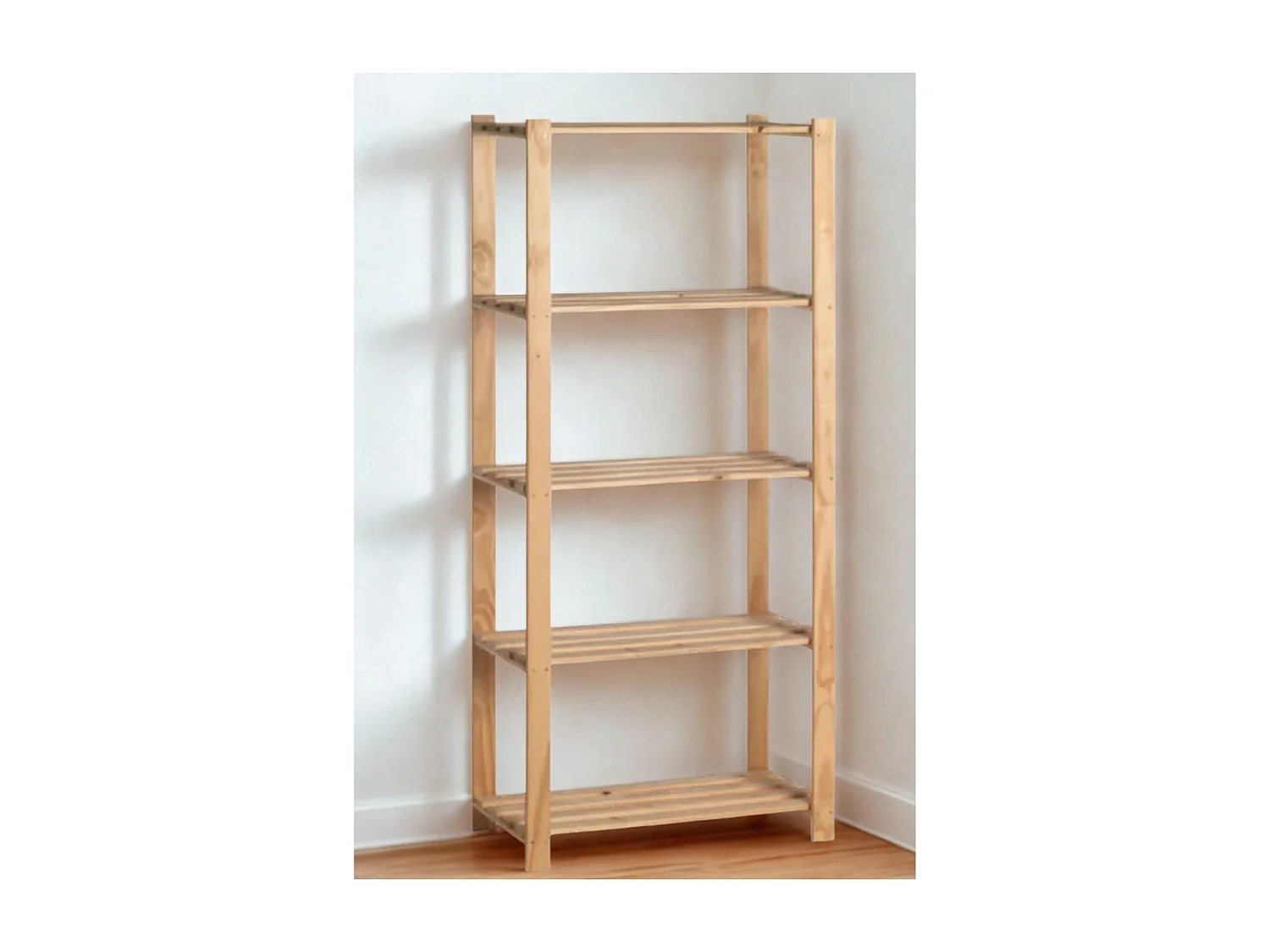 Étagère simple en bois certifié FSC® - 5 tablettes - 175 x 80 x 40 cm - Charge maximale 125 kg