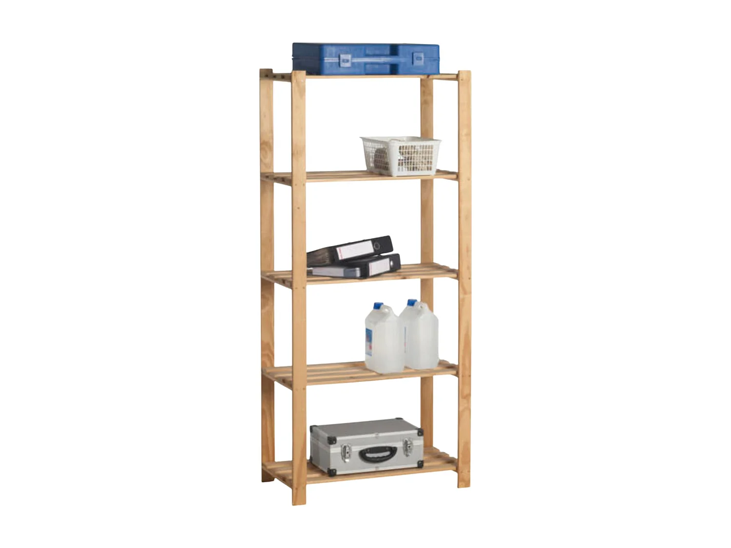 Étagère simple en bois certifié FSC® - 5 tablettes - 175 x 80 x 40 cm - Charge maximale 125 kg