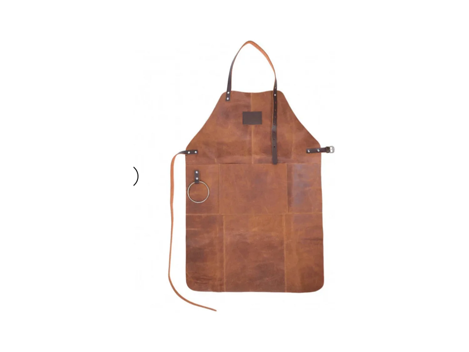 Tablier en cuir brun clair 80 x 54 cm