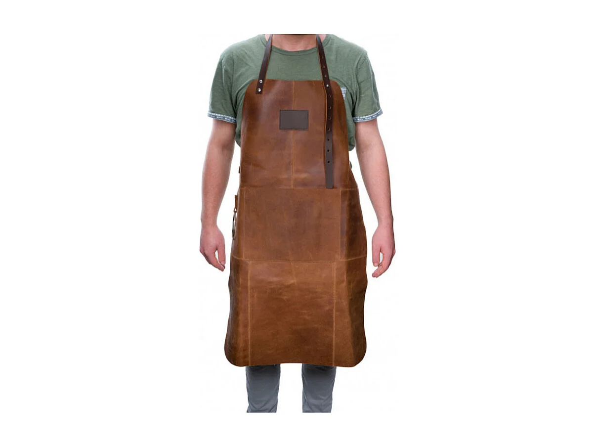 Tablier en cuir brun clair 80 x 54 cm