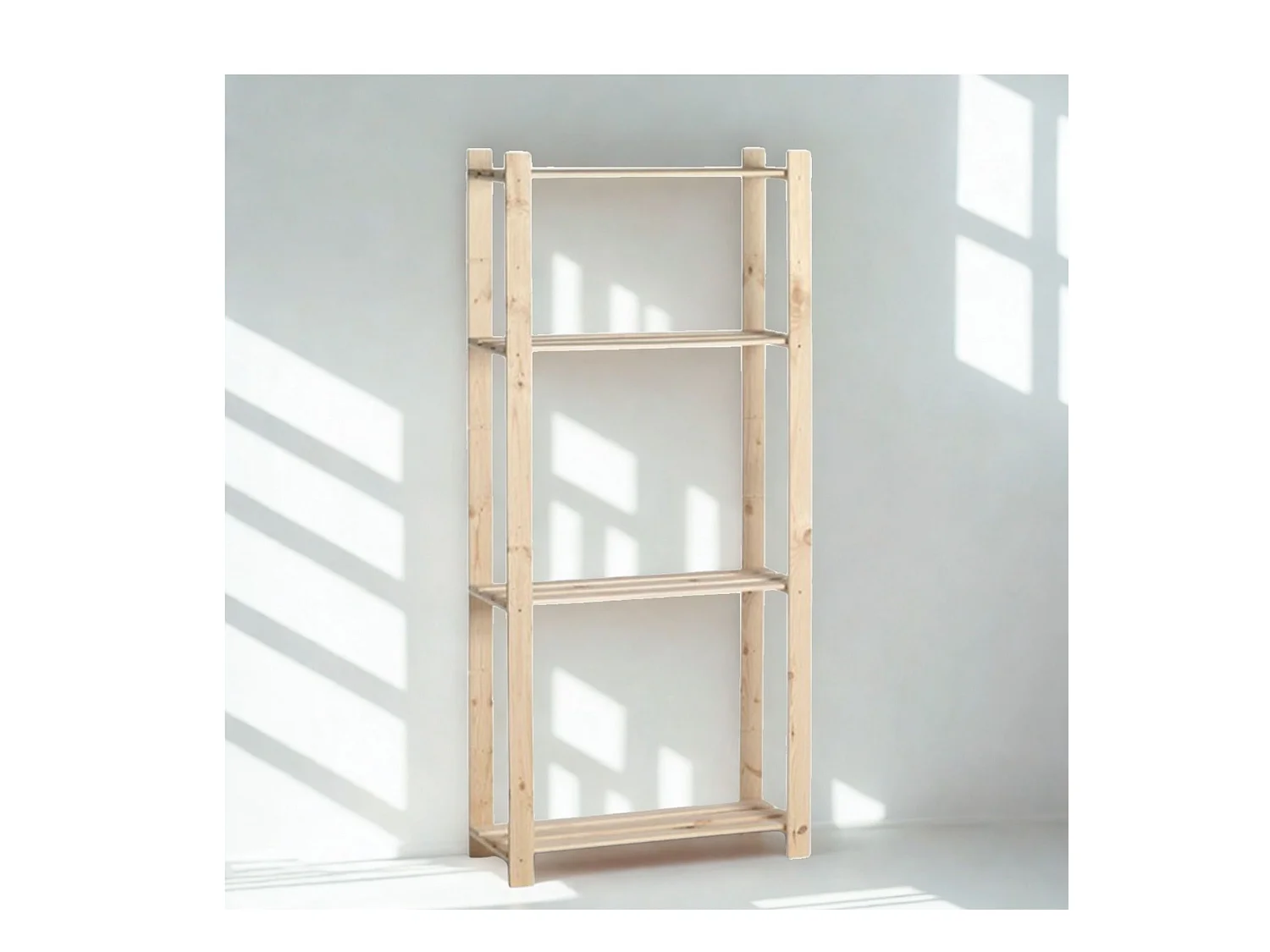 Étagère en bois 4 tablettes – 175 × 80 × 30 cm