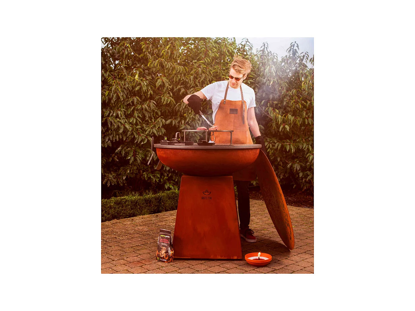 Barbecue Acier Corten D.99cm - White Fire