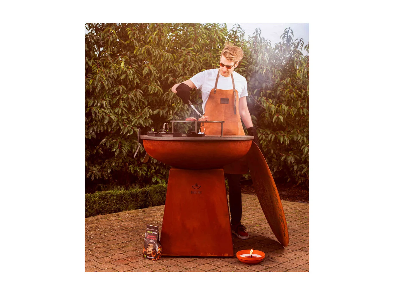 Barbecue Acier Corten D.99cm - White Fire