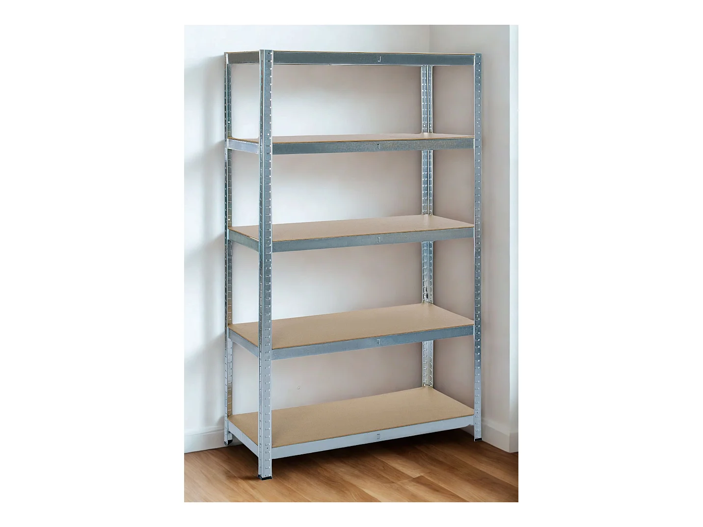 Rack en métal galvanisé MDF - 180 x 120 x 45 cm - 5 étagères - Montage facile sans boulons