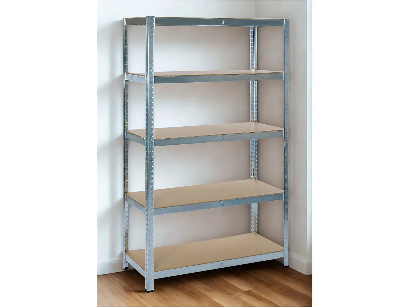Rack en métal galvanisé MDF - 180 x 120 x 45 cm - 5 étagères - Montage facile sans boulons