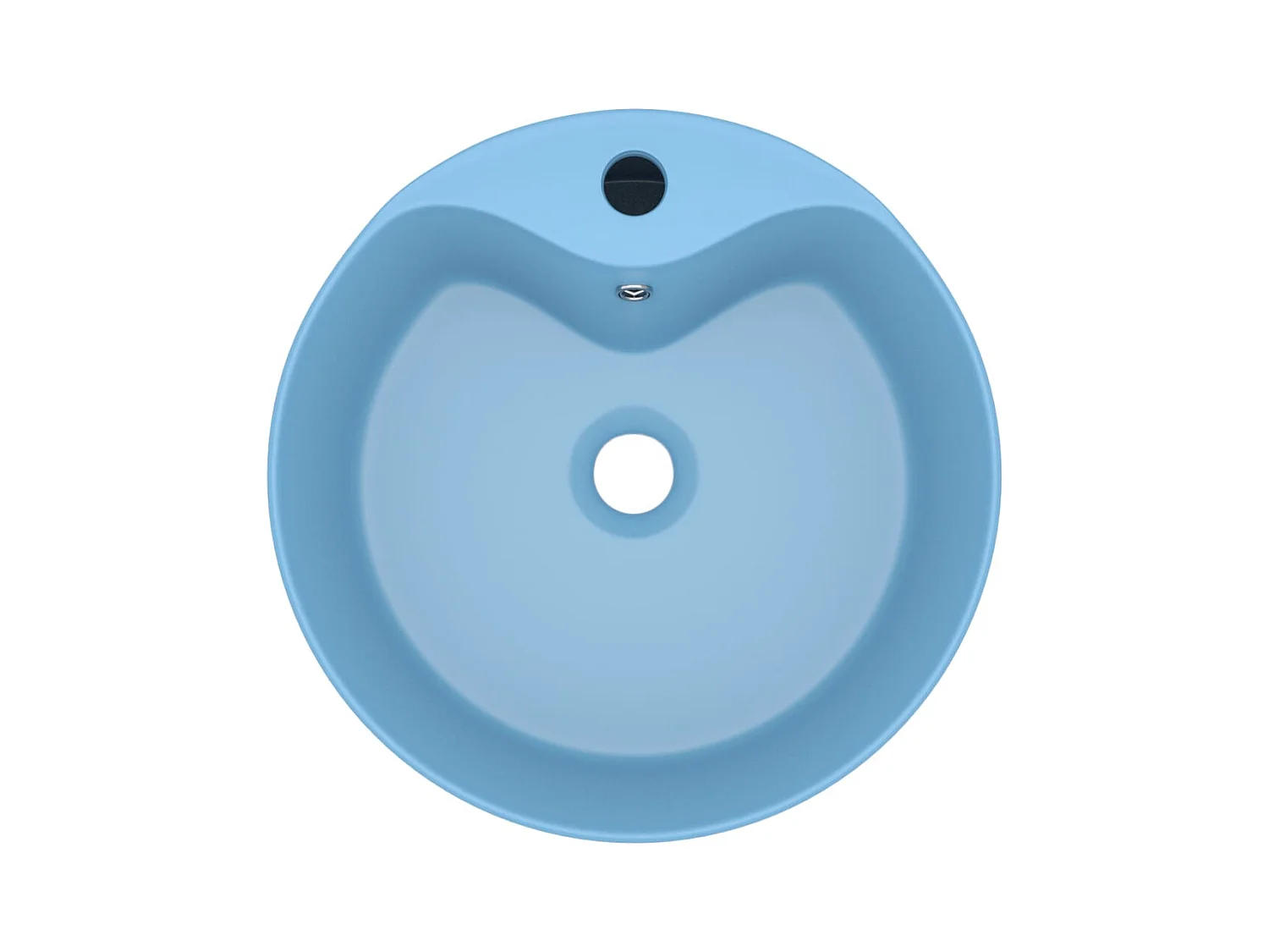 Lavabo salle de bain-Lavabo de luxe avec trop-plein Bleu clair mat 36x13cm Céramique