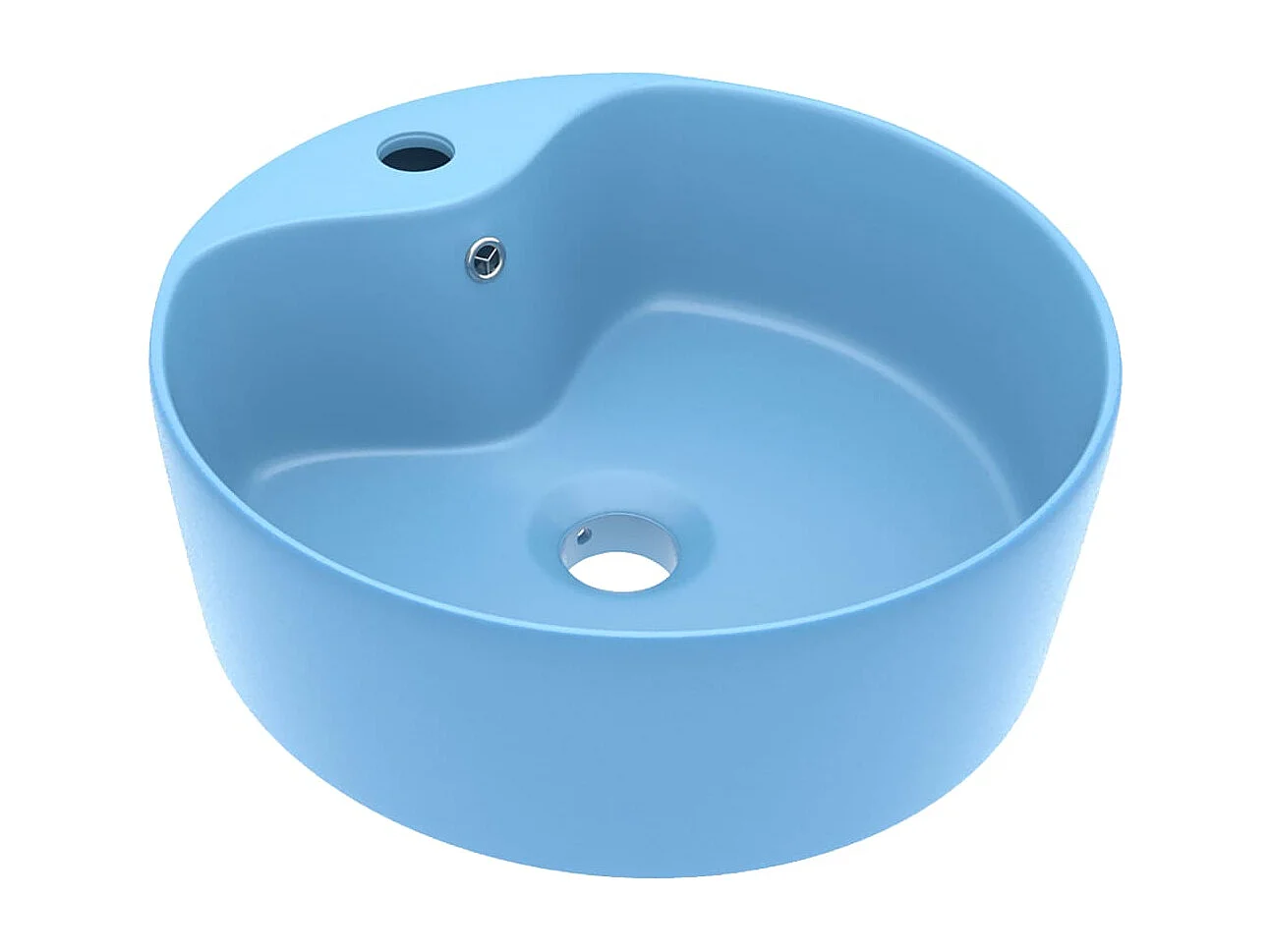 Lavabo salle de bain-Lavabo de luxe avec trop-plein Bleu clair mat 36x13cm Céramique