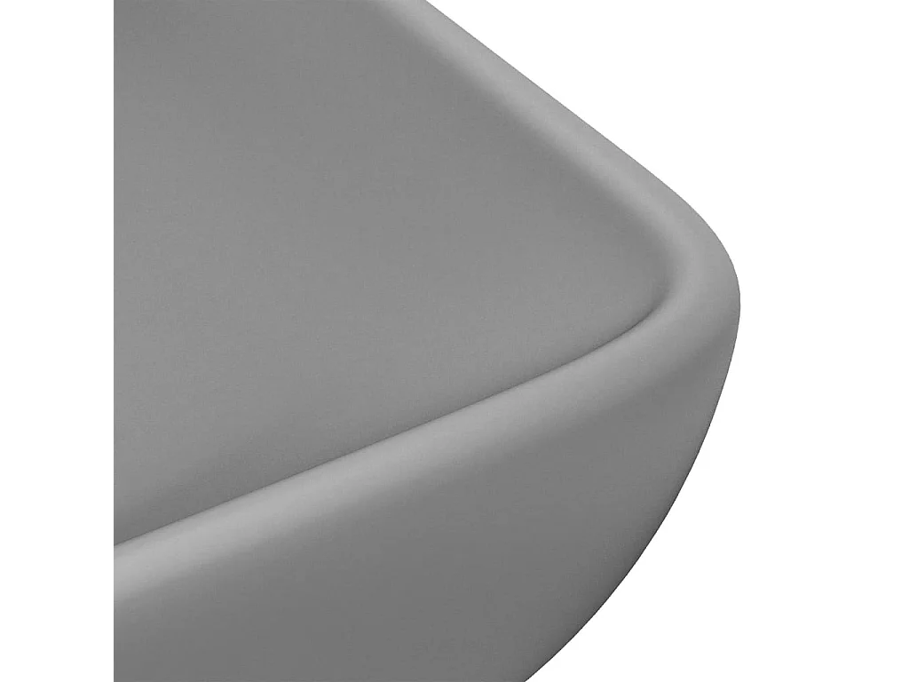 Lavabo salle de bain-Lavabo de luxe rectangulaire Gris clair mat 71x38 cm Céramique
