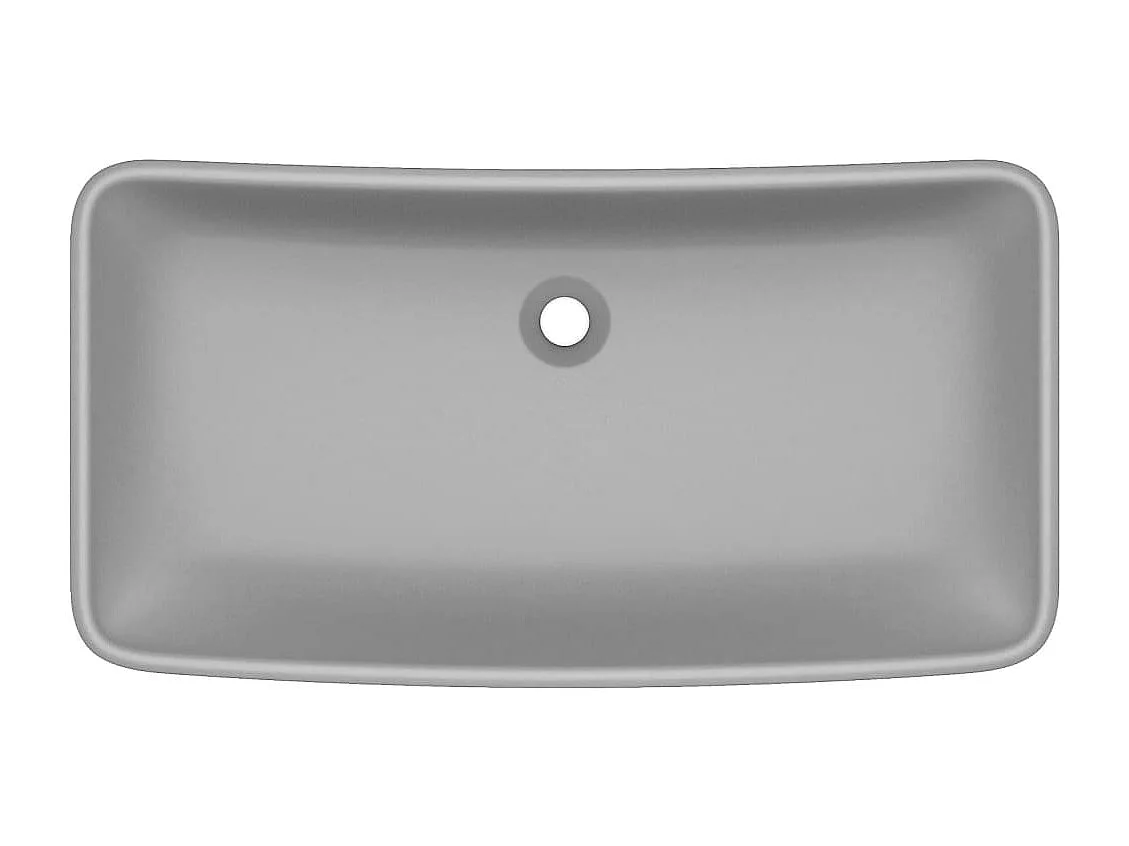 Lavabo salle de bain-Lavabo de luxe rectangulaire Gris clair mat 71x38 cm Céramique