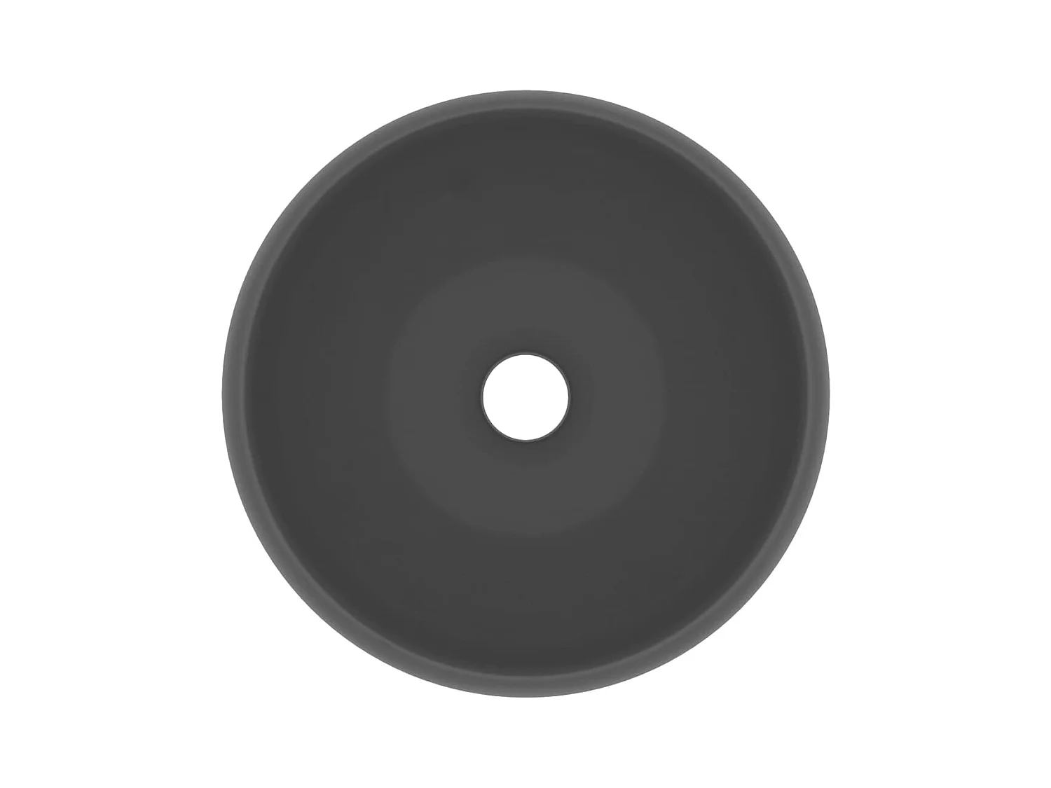 Lavabo rond-Vasque à poser-Bac à laver de luxe Gris foncé mat 40x15 cm Céramique