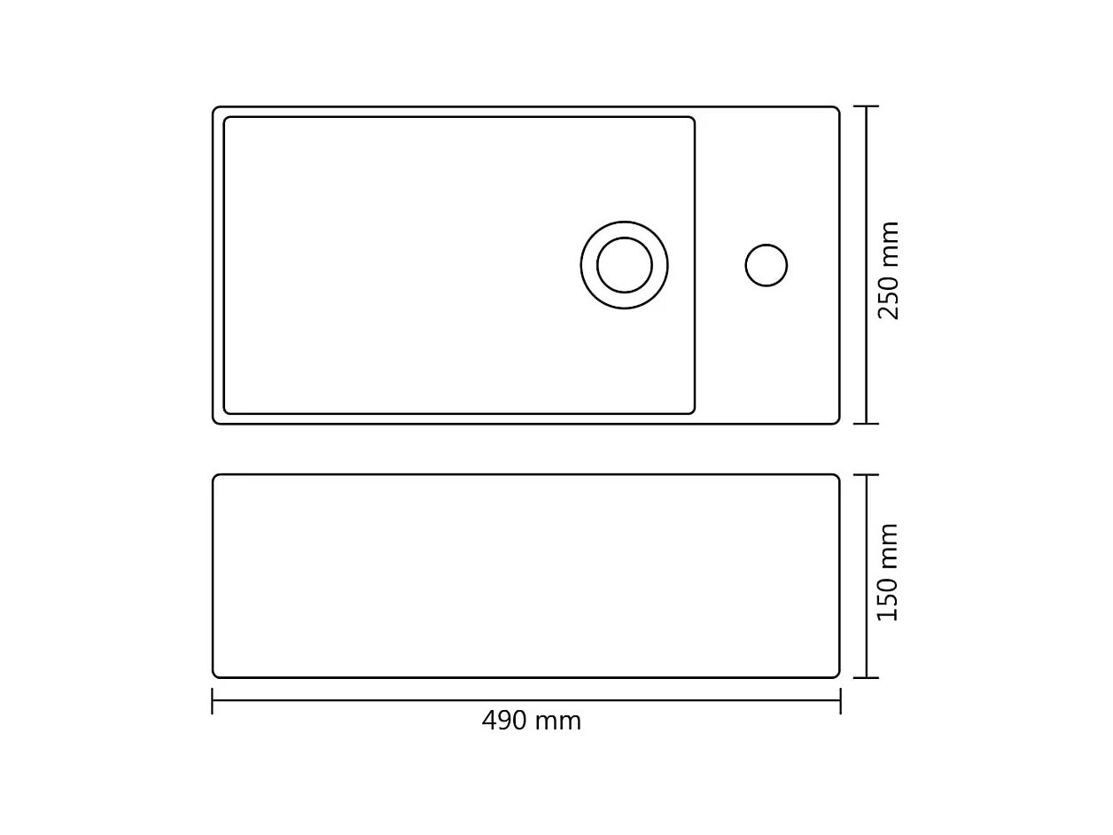Vasque à poser-Lavabo avec trop-plein 49 x 25 x 15 cm Céramique Argenté
