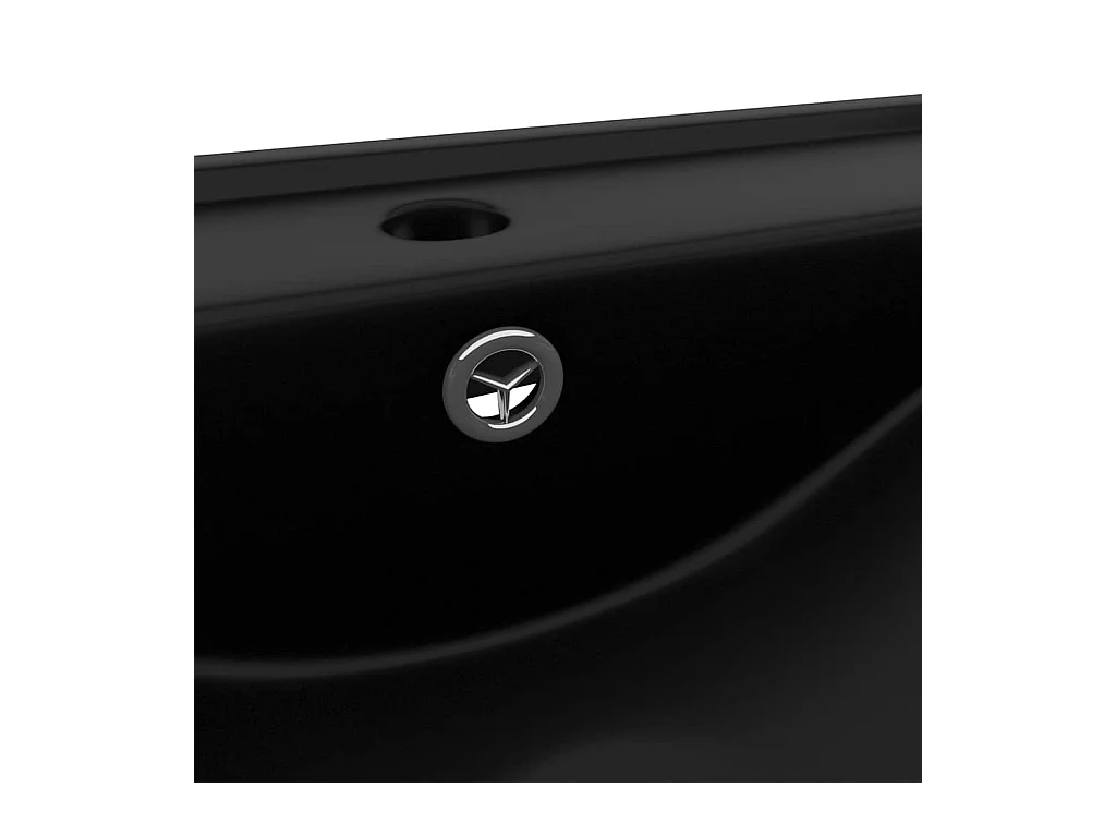 Vasque à poser-Lavabo avec trou de robinet Noir mat 60x46 cm Céramique