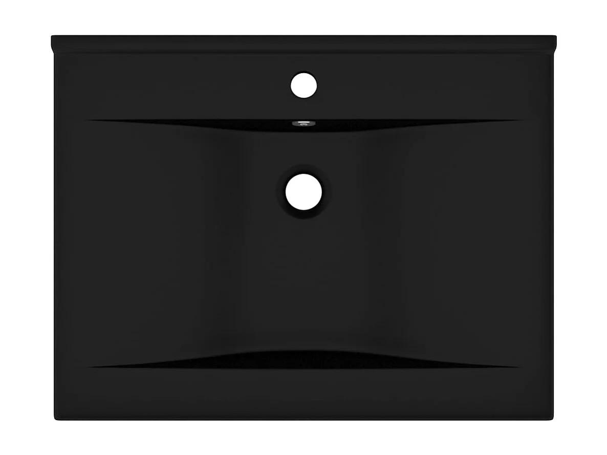 Vasque à poser-Lavabo avec trou de robinet Noir mat 60x46 cm Céramique