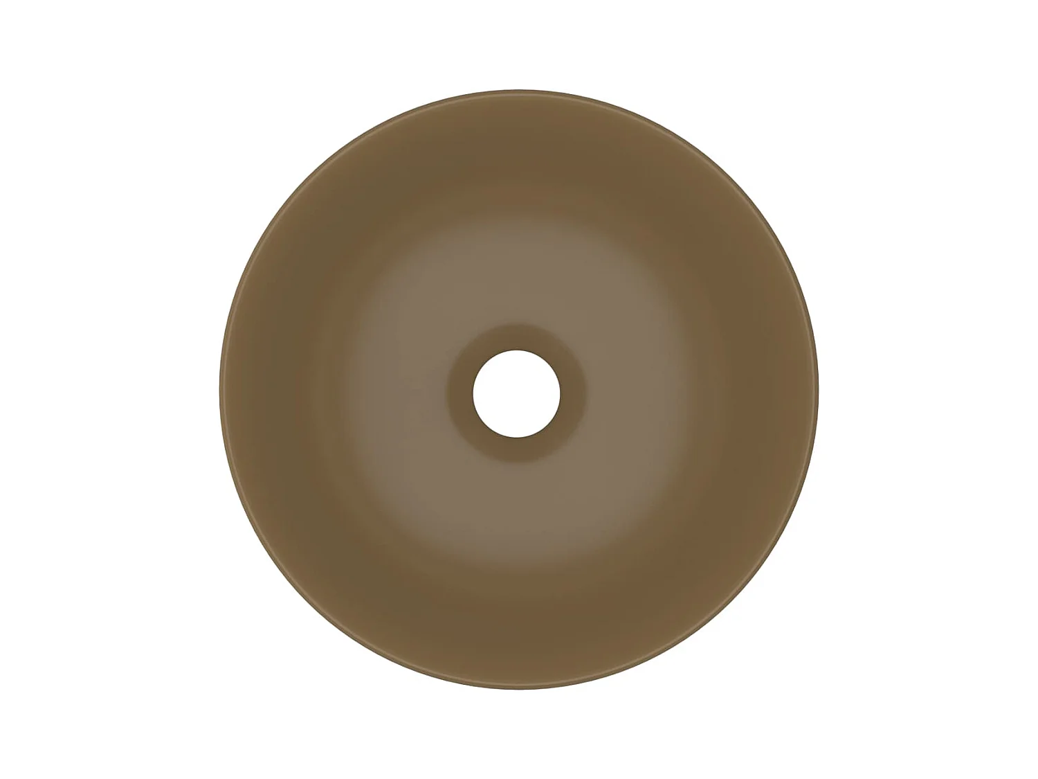 Lavabo salle de bain-Vasque à poser Céramique Crème mat Rond