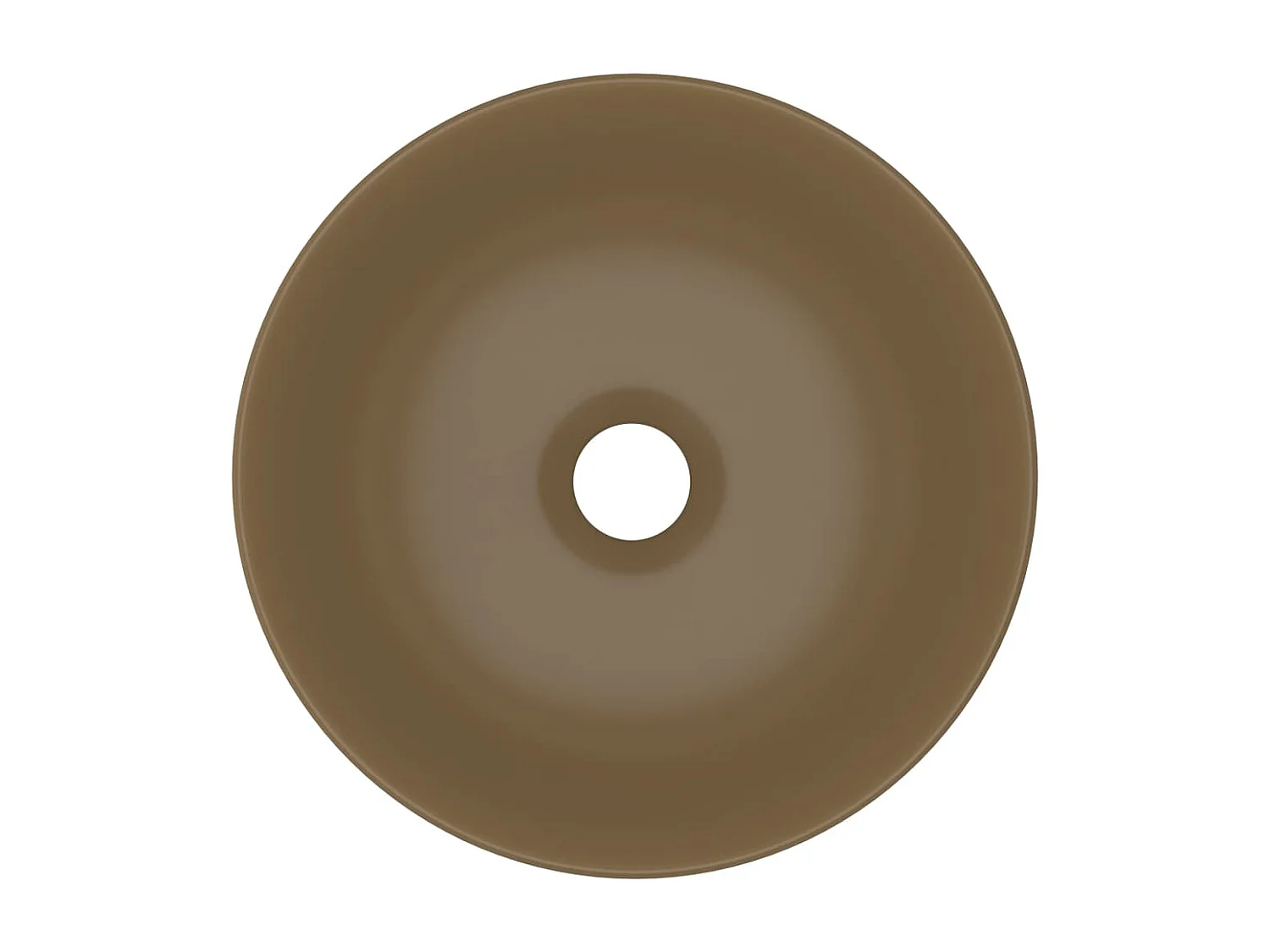 Lavabo salle de bain-Vasque à poser Céramique Crème mat Rond