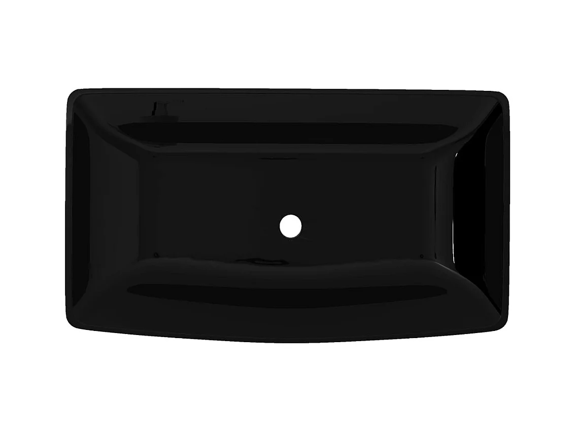 Lavabo salle de bain-Vasque rectangulaire céramique Noir pour salle de bain