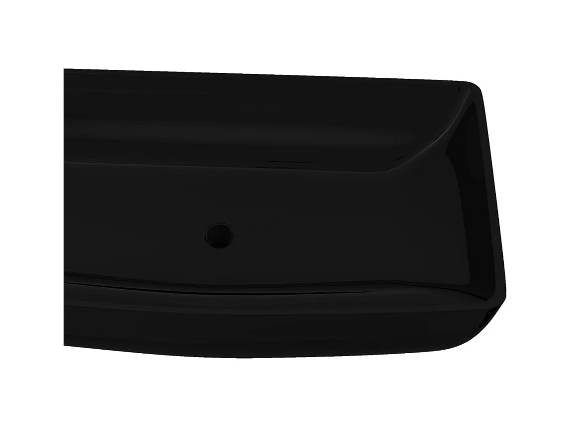 Lavabo salle de bain-Vasque rectangulaire céramique Noir pour salle de bain