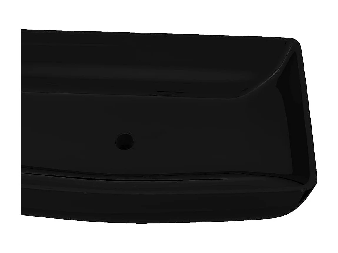 Lavabo salle de bain-Vasque rectangulaire céramique Noir pour salle de bain