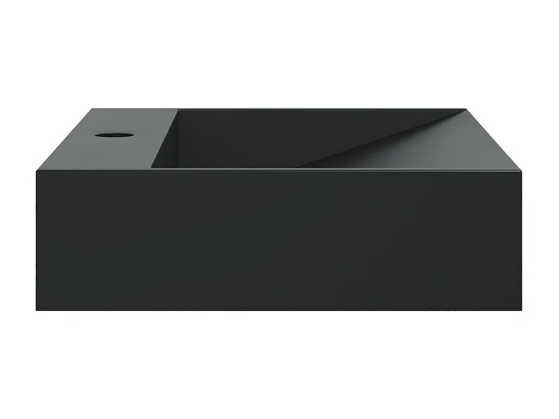 Vasque à poser Lavabo 50x38x11 cm fonte minérale/marbre noir mat