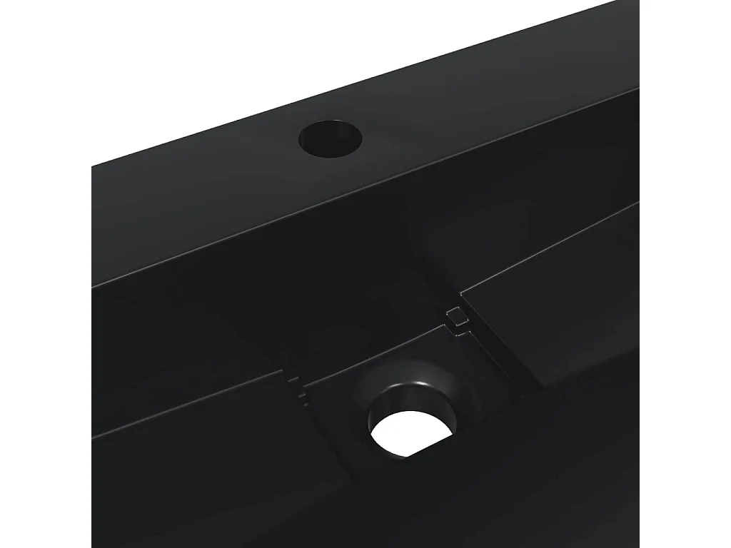 Vasque à poser Lavabo 50x38x11 cm fonte minérale/marbre noir mat