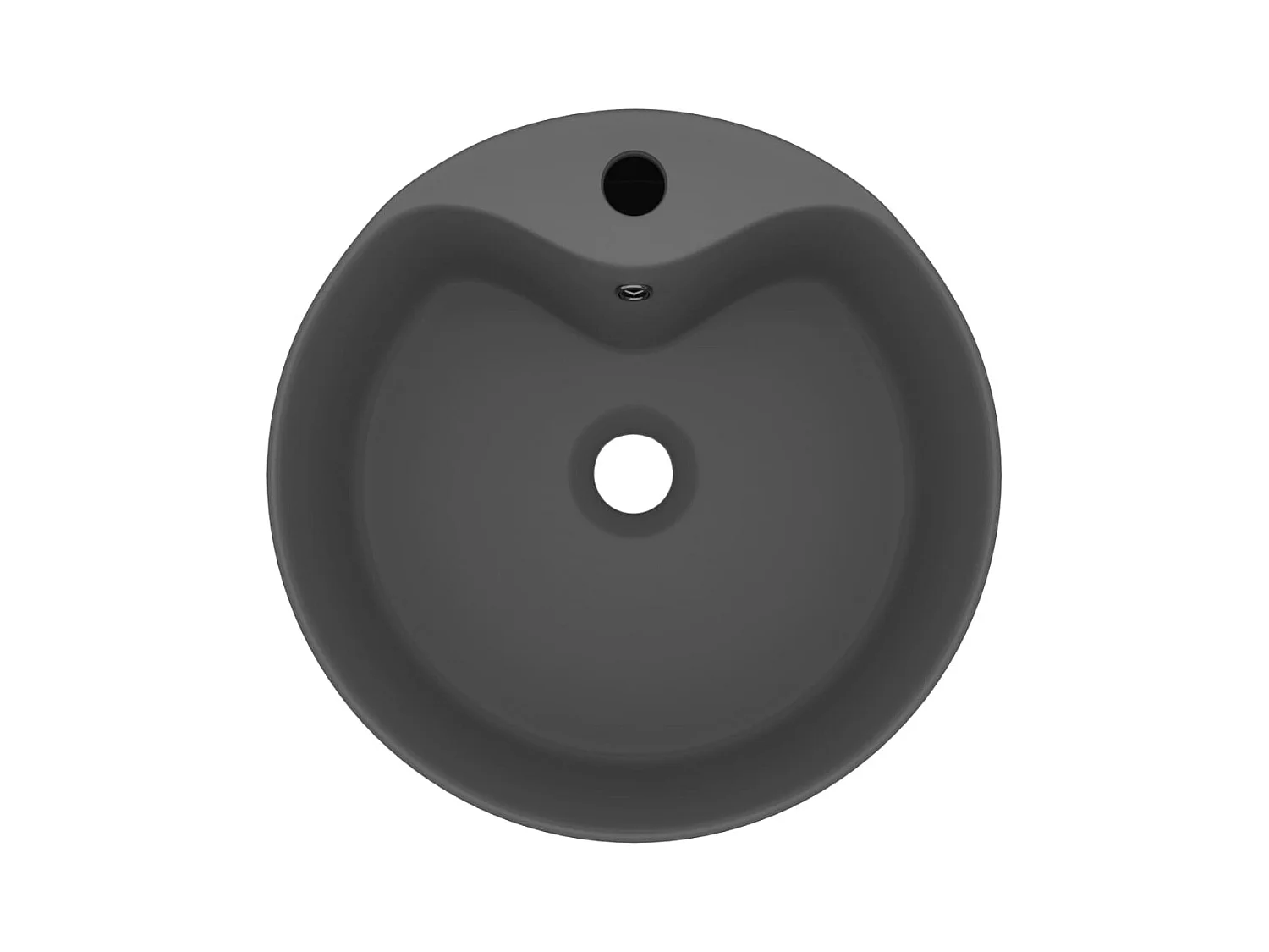 Lavabo salle de bain-Lavabo de luxe avec trop-plein Gris foncé mat 36x13cm Céramique