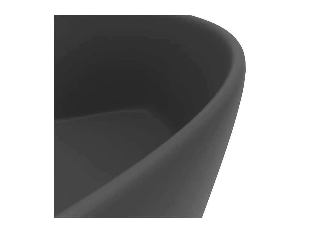 Lavabo salle de bain-Lavabo de luxe avec trop-plein Gris foncé mat 36x13cm Céramique