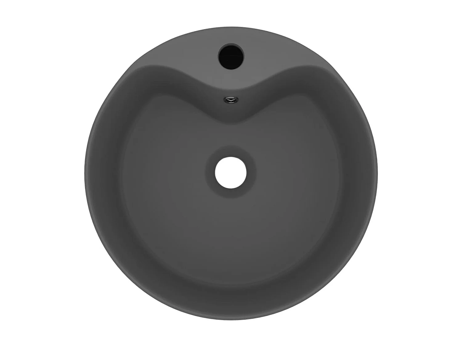 Lavabo salle de bain-Lavabo de luxe avec trop-plein Gris foncé mat 36x13cm Céramique