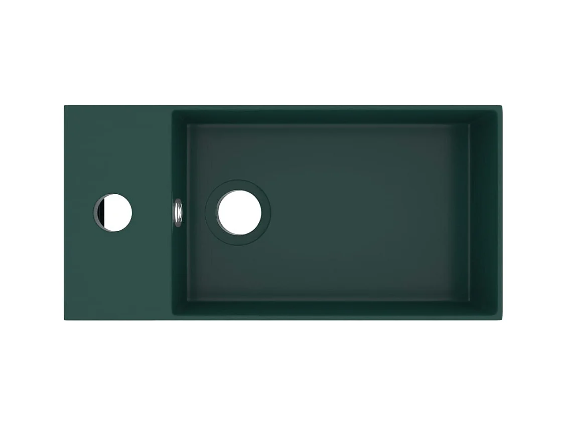 Lavabo salle de bain-Vasque à poser avec trop-plein Céramique Vert foncé