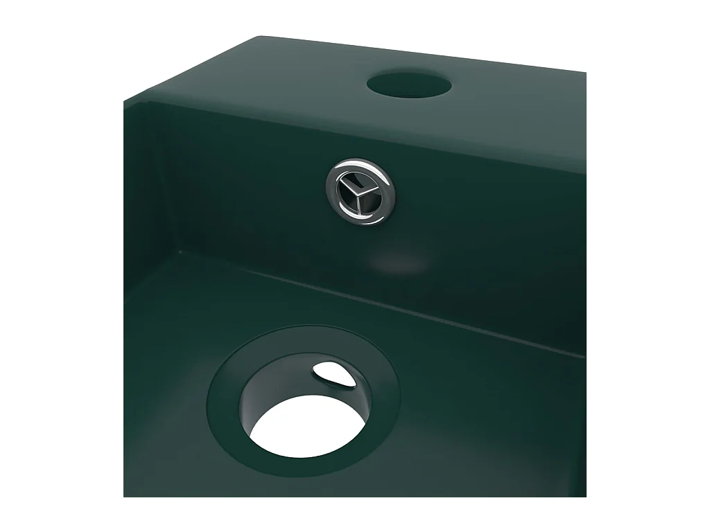 Lavabo salle de bain-Vasque à poser avec trop-plein Céramique Vert foncé