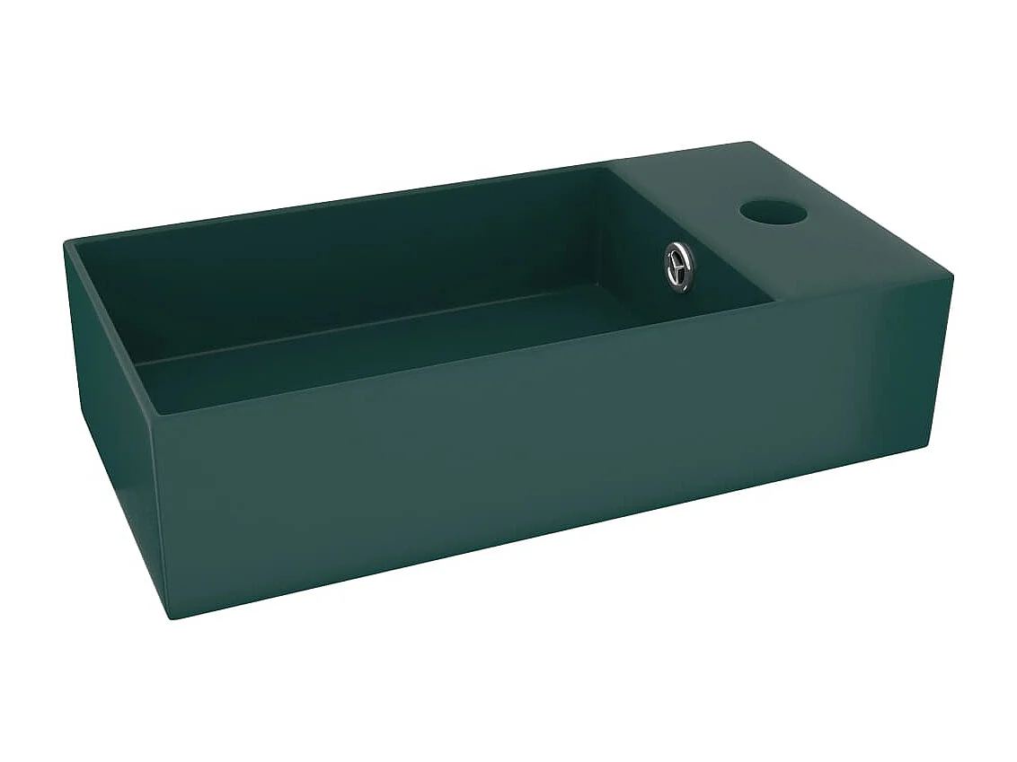 Lavabo salle de bain-Vasque à poser avec trop-plein Céramique Vert foncé
