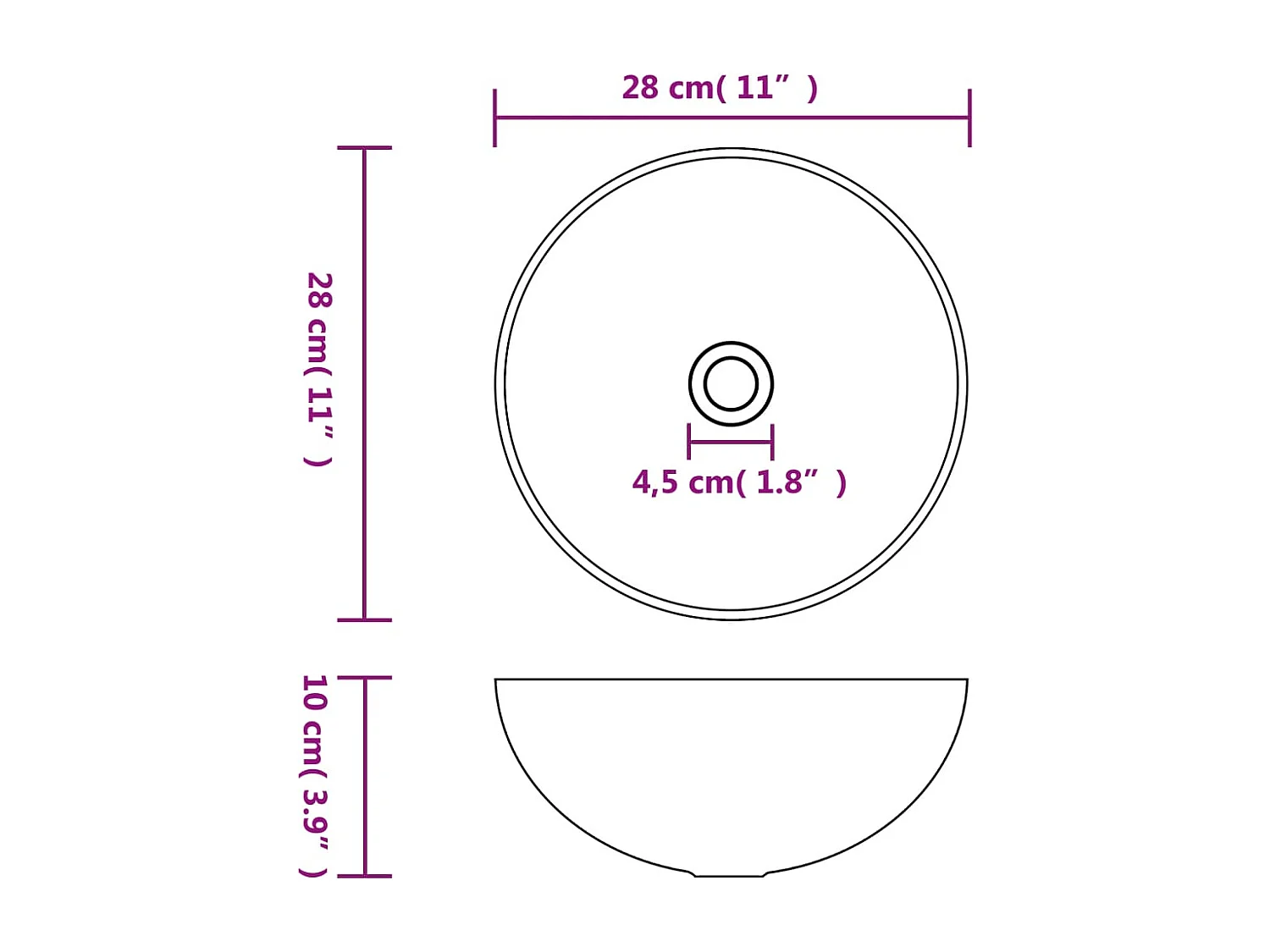 Lavabo salle de bain-Vasque à poser Céramique Vert foncé Rond