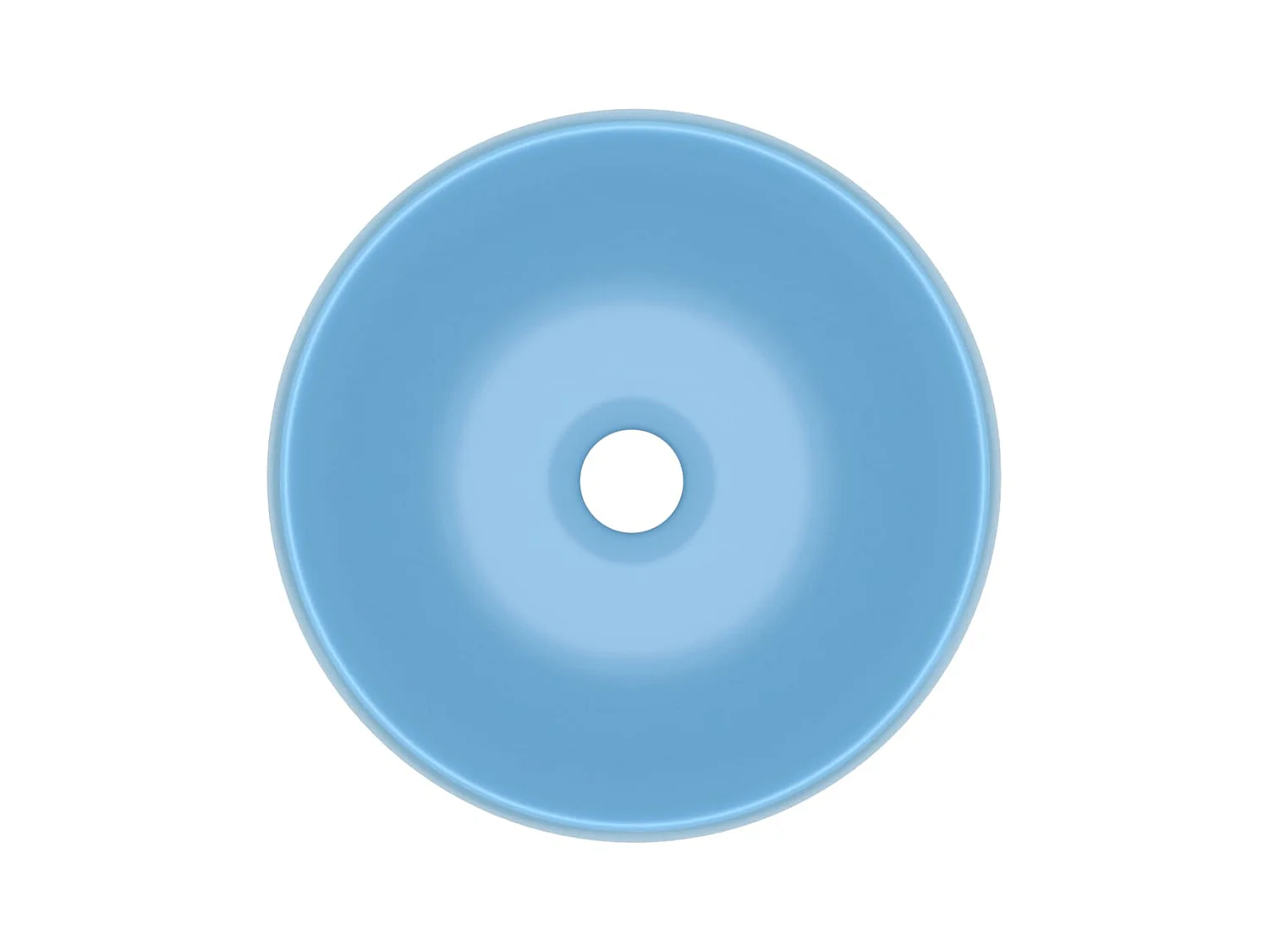 Lavabo rond-Vasque à poser-Bac à laver de luxe Bleu clair mat 40x15 cm Céramique